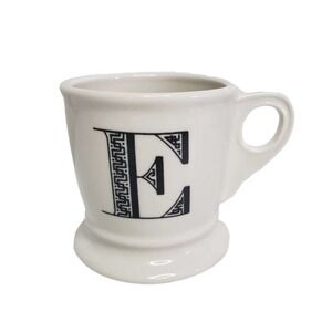 Anthropologie E Monogrammed Coffee Tea Mug‎ White Ceramic Anthro